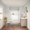 60x32 Alcove Shower Base with Tile Wall Bundle  - Left Seat Right Drain Curve