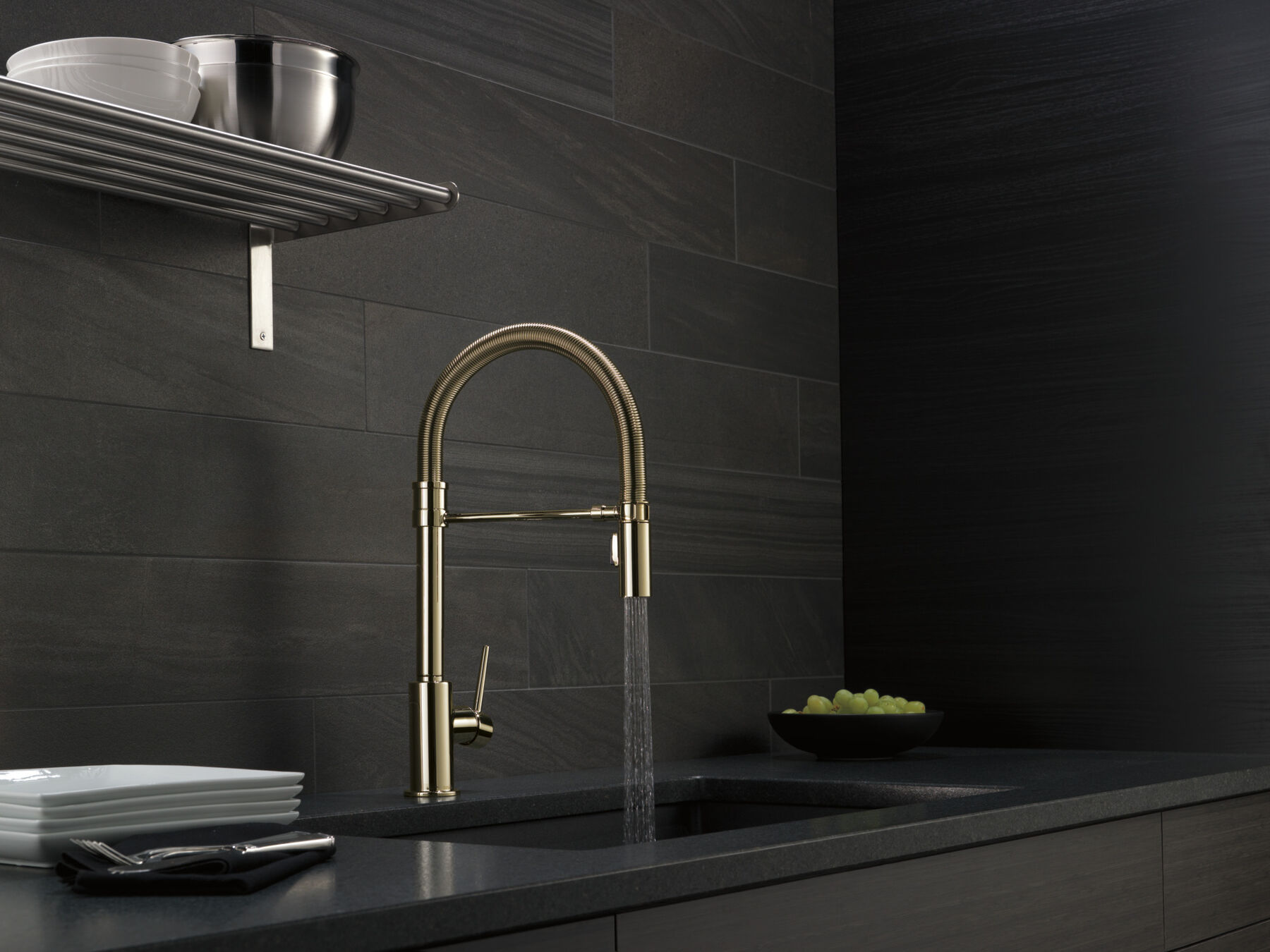 Single-Handle Pull-Down Spring Kitchen Faucet, image 7