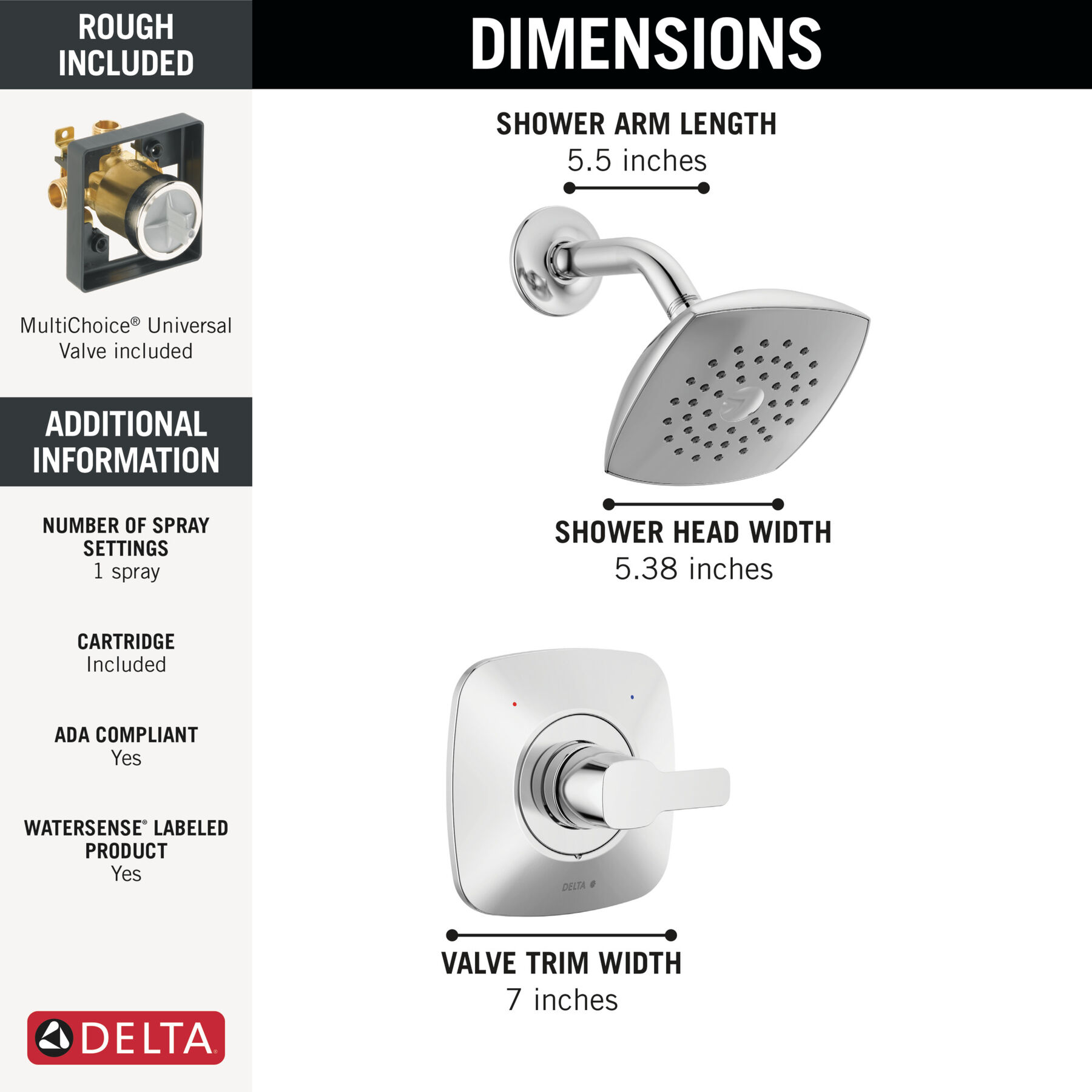 Shower Trim with Rough Bundle - 14 Series, image 1