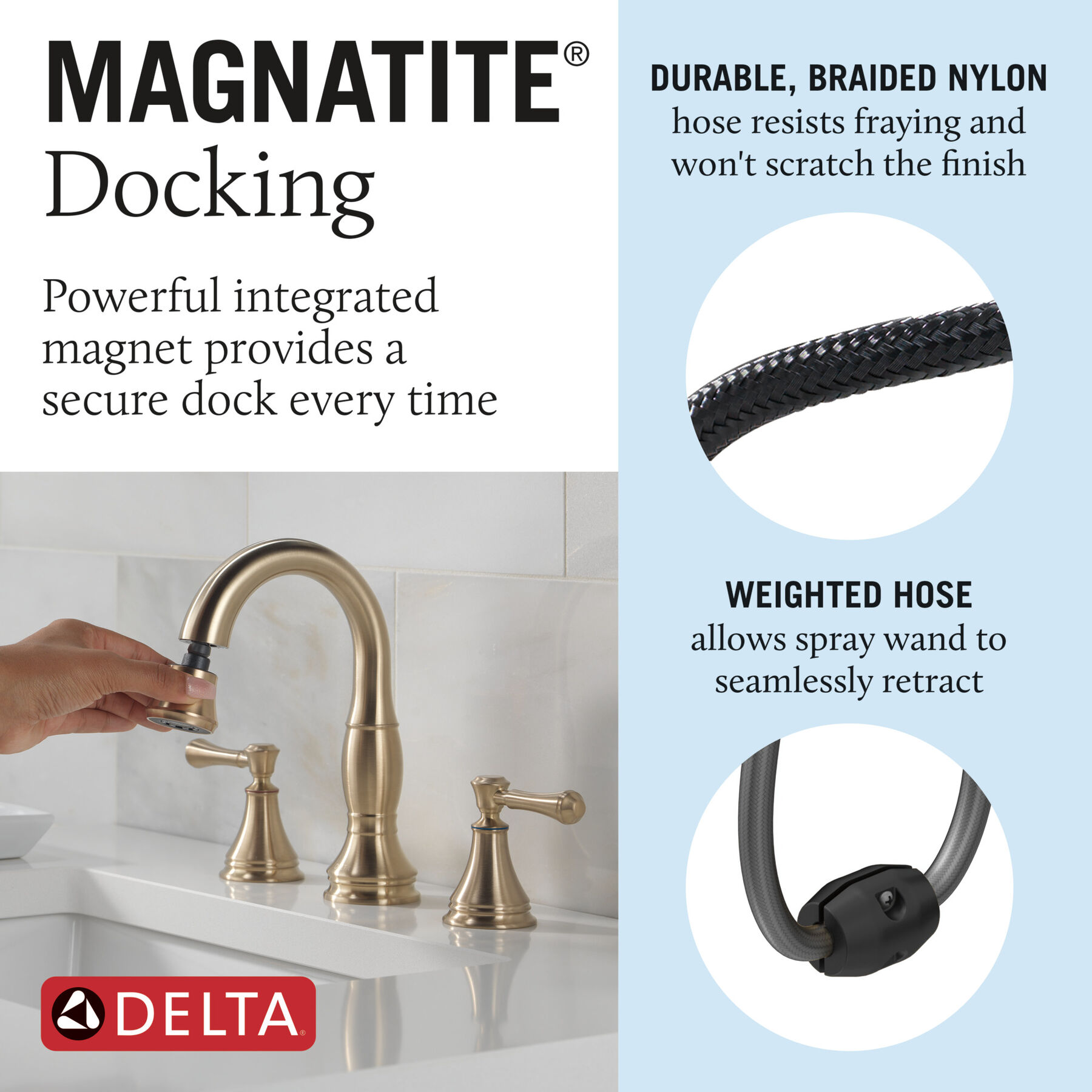 Two Handle Widespread Pull Down Bathroom Faucet (Recertified), image 5