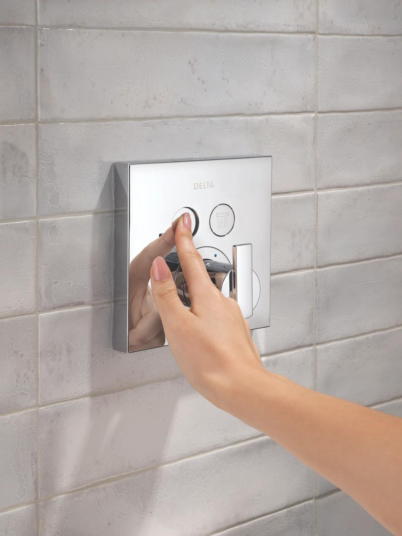 Angular Modern Push-Button Shower