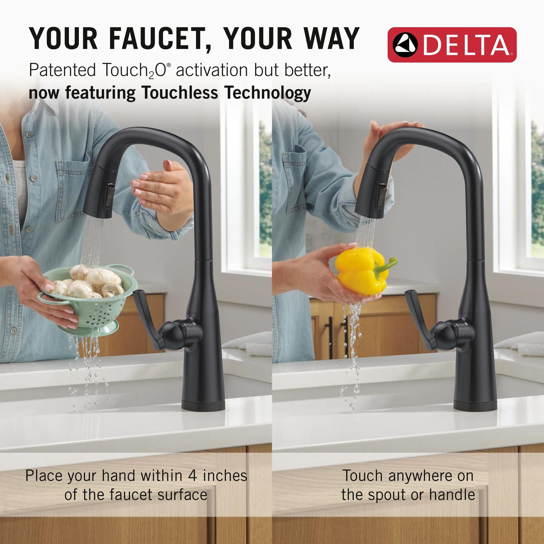 Touch<sub>2</sub>O&reg; Technology Kitchen Faucet with Touchless Technology