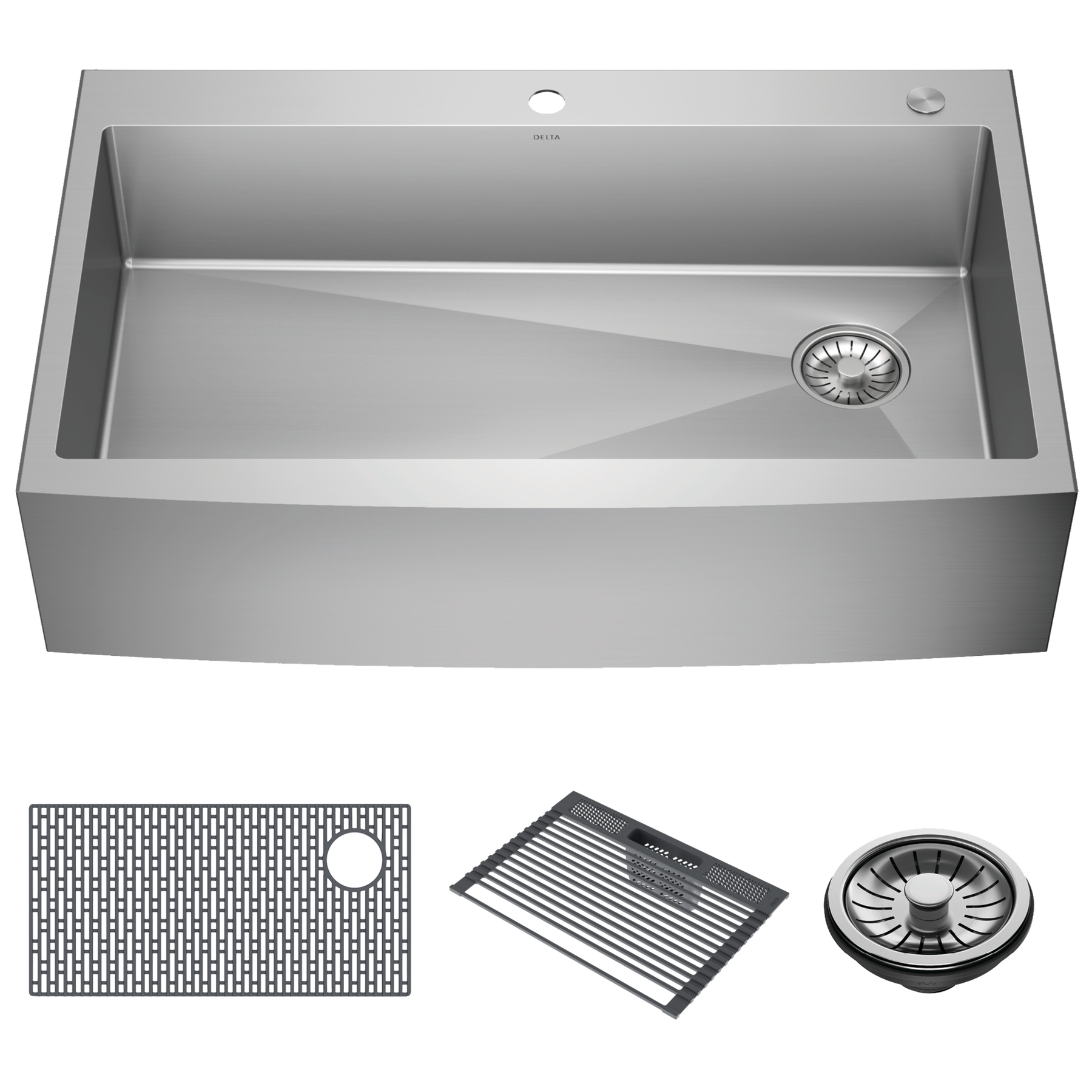 36” Retrofit Farmhouse Apron Front 16 Gauge Stainless Steel Single Bowl Kitchen Sink for Undermount / Drop-In Installation with Accessories