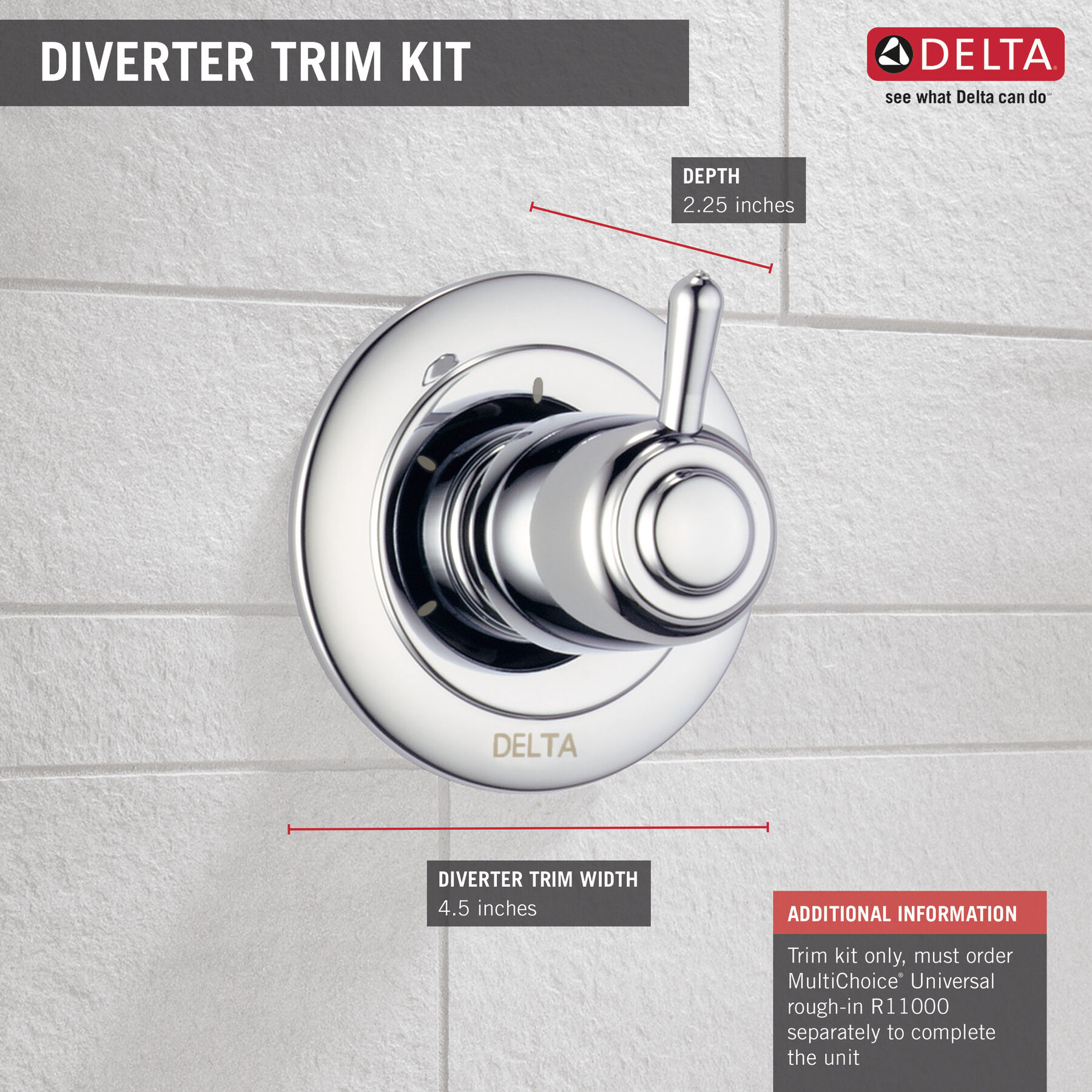 3-Setting 2-Port Diverter Trim, image 1
