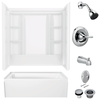 60x32 Alcove Bathtub Bundle with Trim, Drain and Overflow - Left Drain