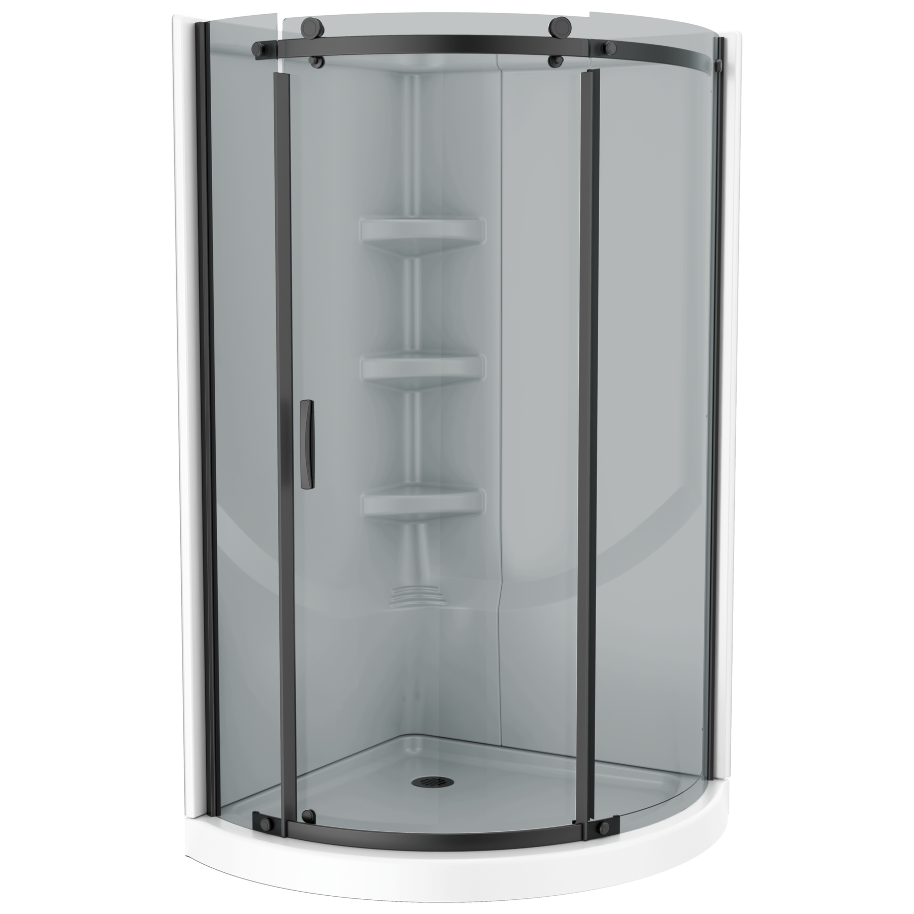 38x38 Corner Shower Bundle with Door - Classic Round with Direct-to-Stud Wall Set