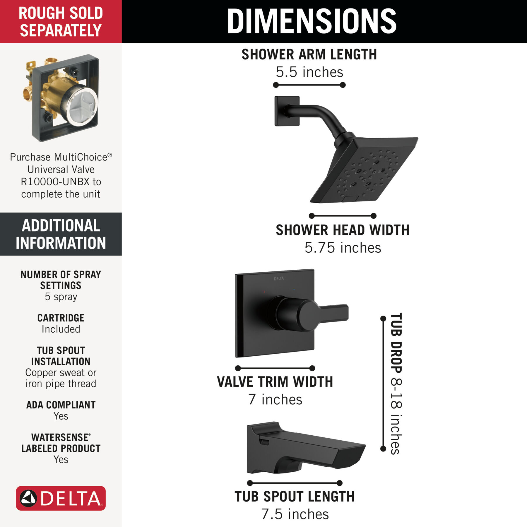 Monitor&reg; 14 Series H<sub>2</sub>Okinetic&reg; Single Handle Tub & Shower Trim (Recertified)