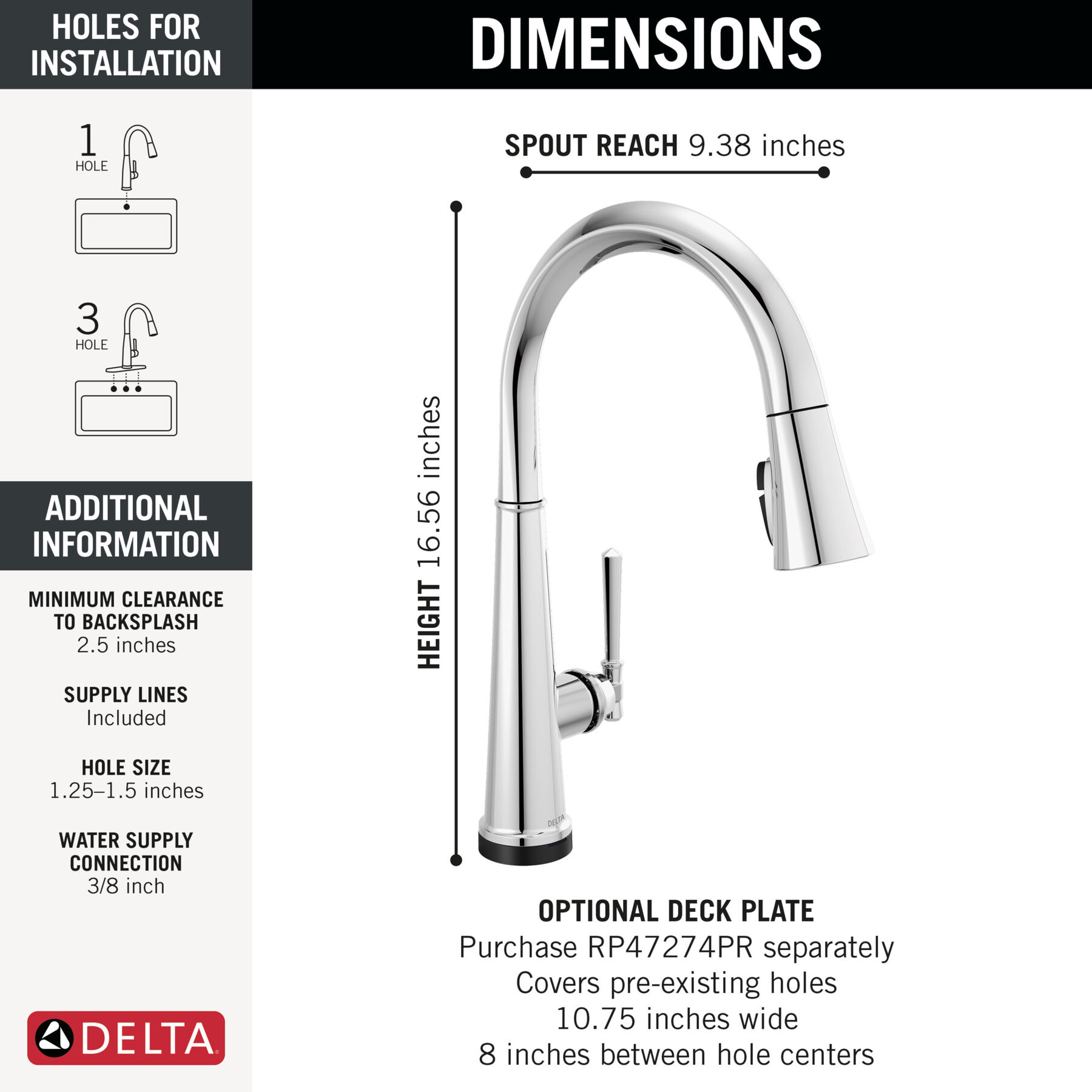 Touch<sub>2</sub>O® Technology Kitchen Faucet with Touchless Technology, image 3