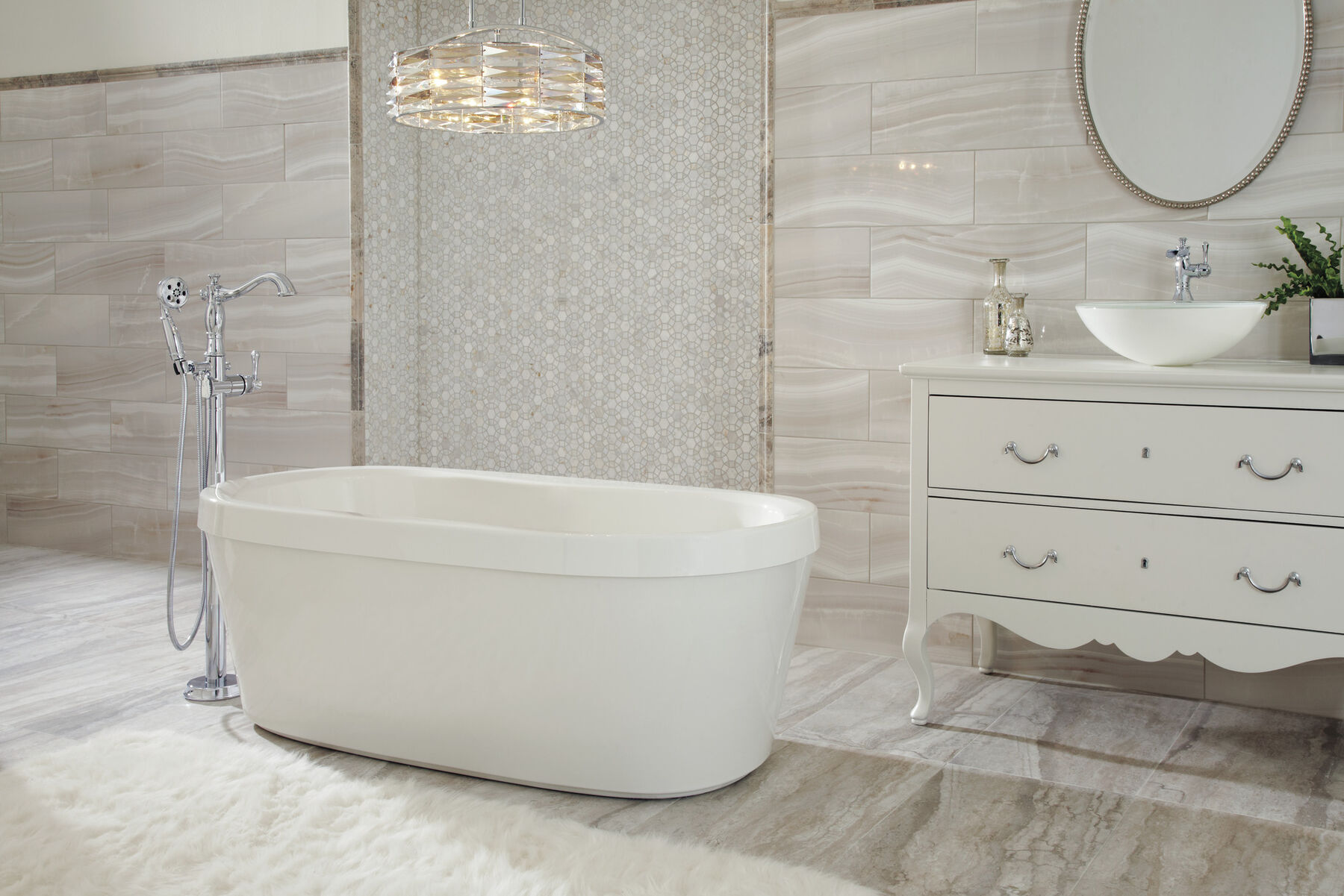 60 in. x 32 in. Freestanding Tub with Integrated Waste and Overflow, image 4