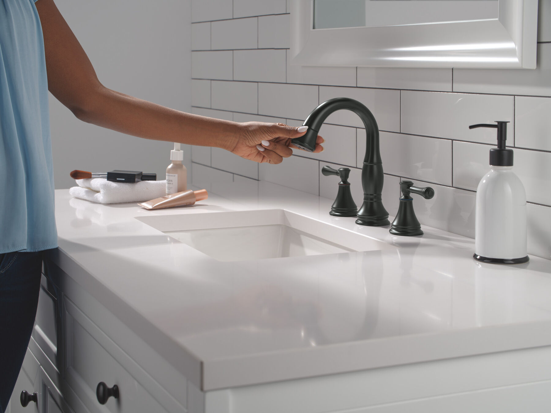 Two Handle Widespread Pull Down Bathroom, image 4