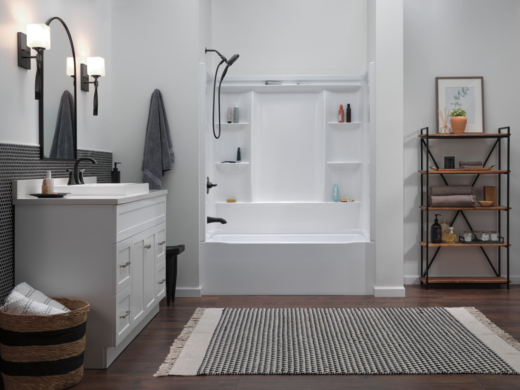 60x30 Alcove Bathtub, Wall Set and Trim Bundle - Left Drain, image 1