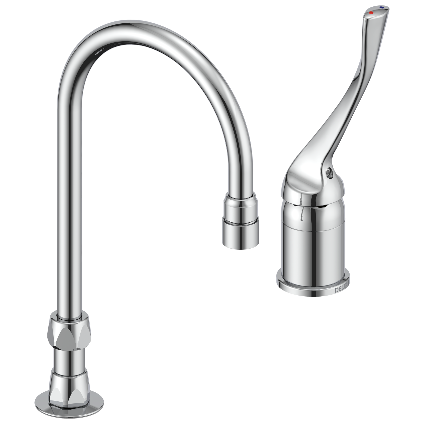 Single Control Mixing Faucet with Gooseneck Spout - Less Pop-Up