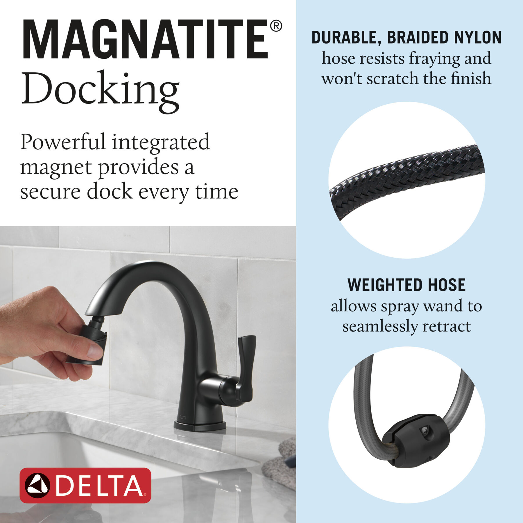 Single Handle Pull Down Bathroom Faucet (Recertified), image 6