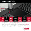 30” Granite Composite Workstation Kitchen Sink Drop-In Top Mount Single Bowl with WorkFlow™ Ledge and Accessories in Black