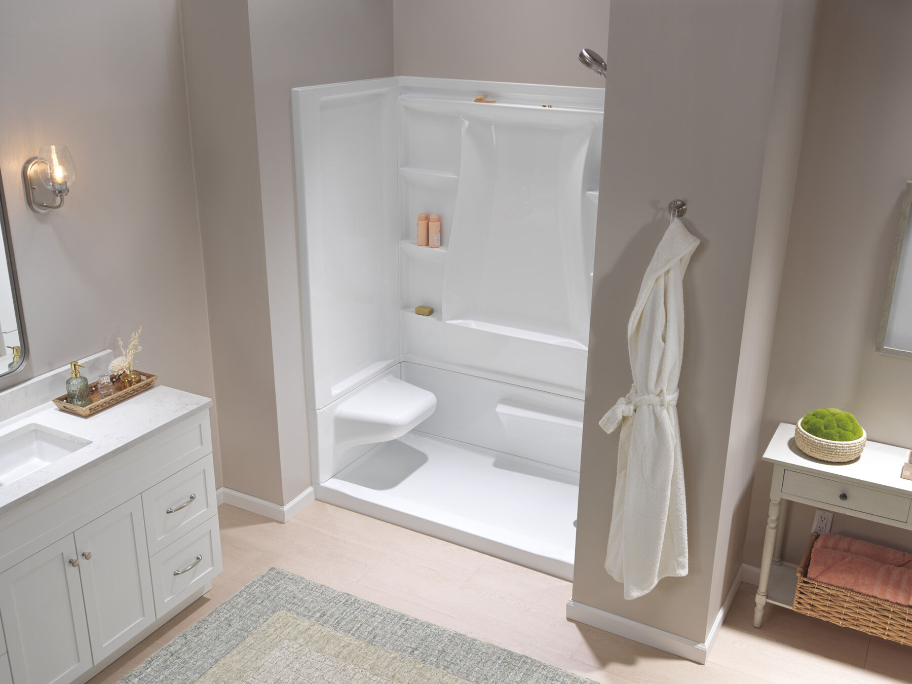 Procrylic Seated Shower Kit 60"x32" Right Drain, image 10