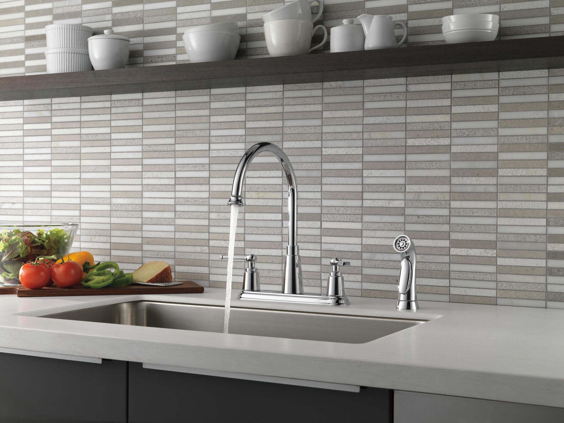 Two Handle Kitchen Faucet with Spray