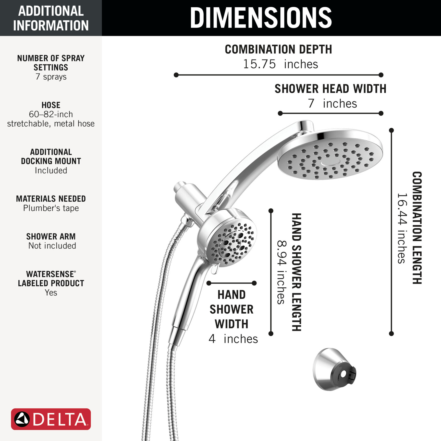 PivotPro™ 3-in-1 Combination Shower, image 26