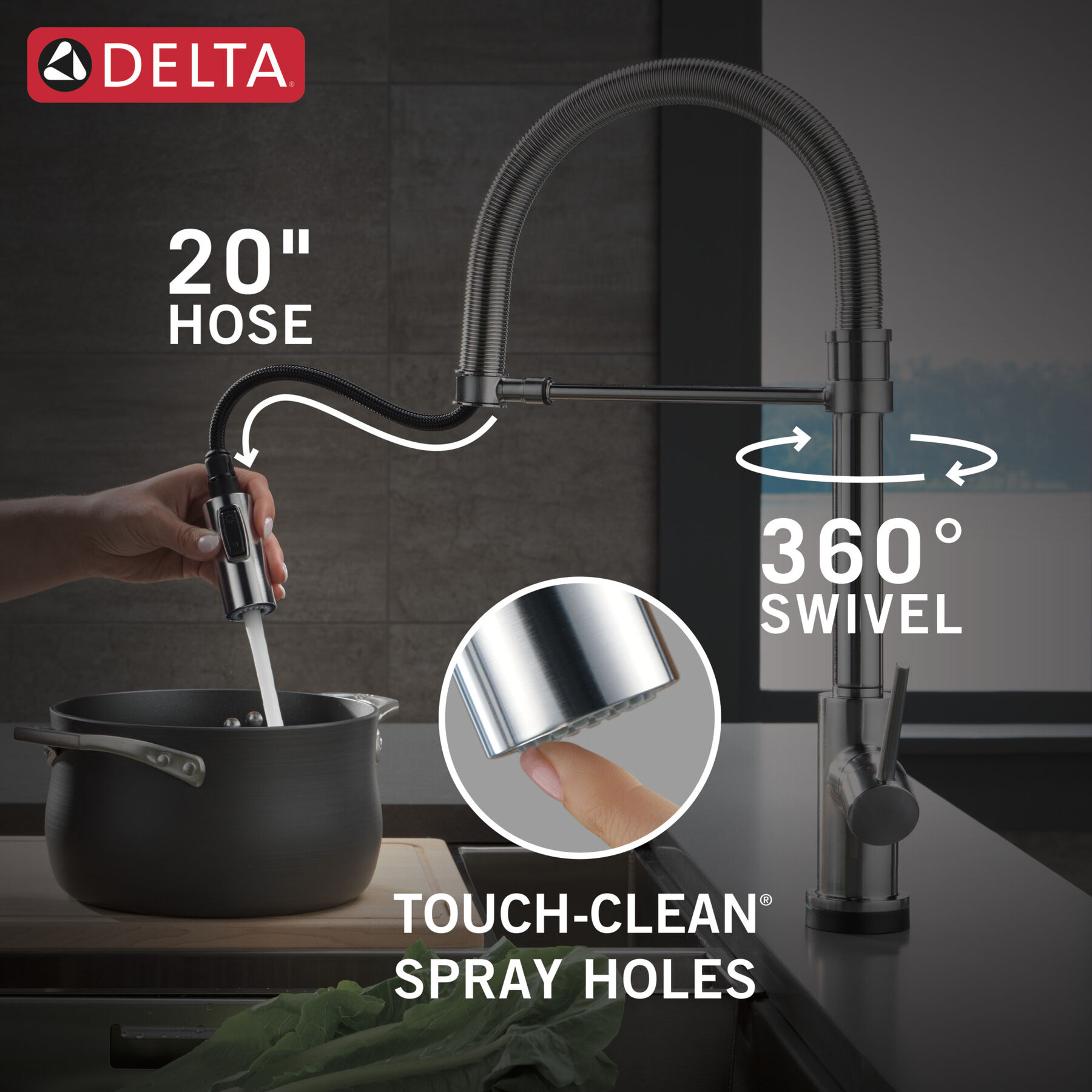 Touch<sub>2</sub>O® Technology Kitchen Faucet with Touchless Technology, image 10