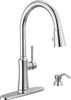 Single Handle Pull-Down Kitchen Faucet with Soap Dispenser and ShieldSpray Technology