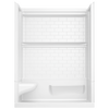 60x32 Alcove Shower Base with Tile Wall Bundle  - Left Seat Center Drain