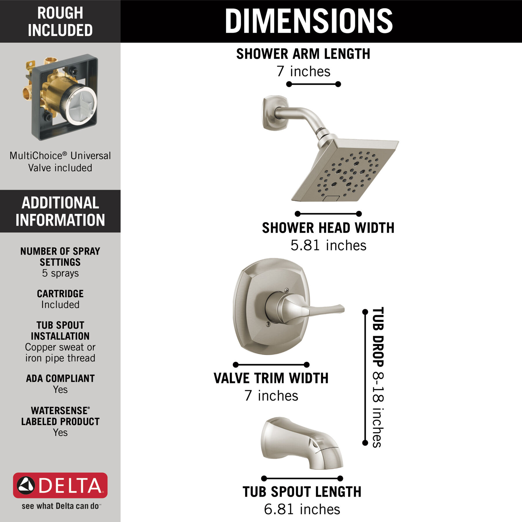 Monitor(R) 14 Series Tub and Shower (Recertified), image 2
