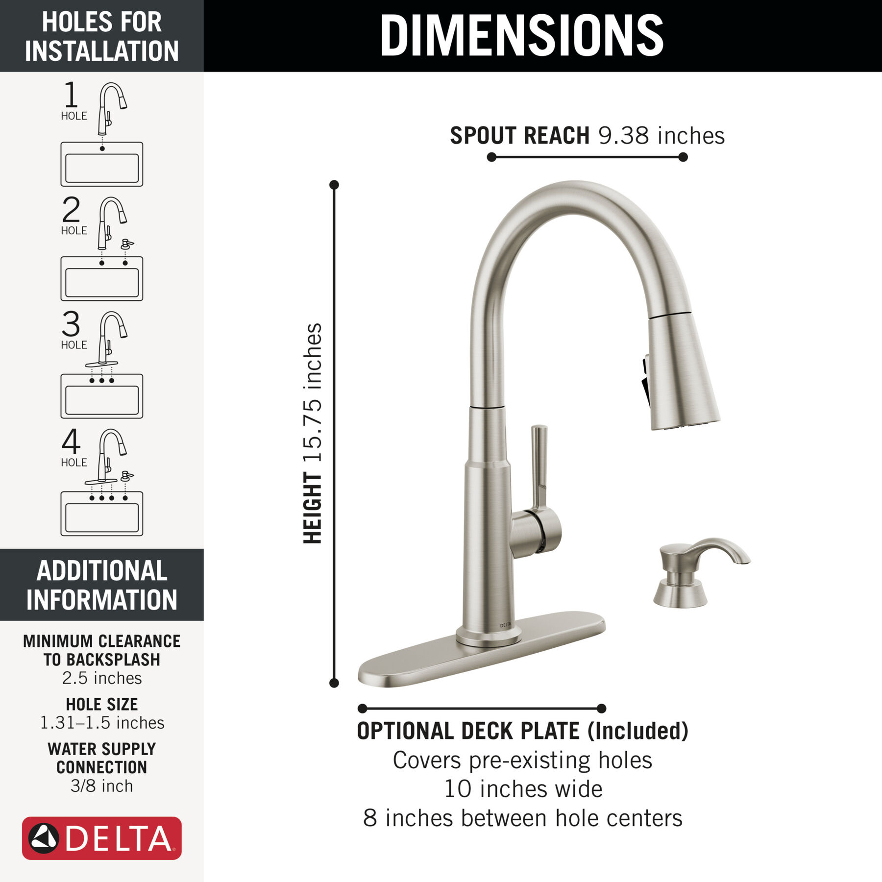 Single Handle Pull-Down Kitchen Faucet with Soap Dispenser and ShieldSpray® Technology, image 3