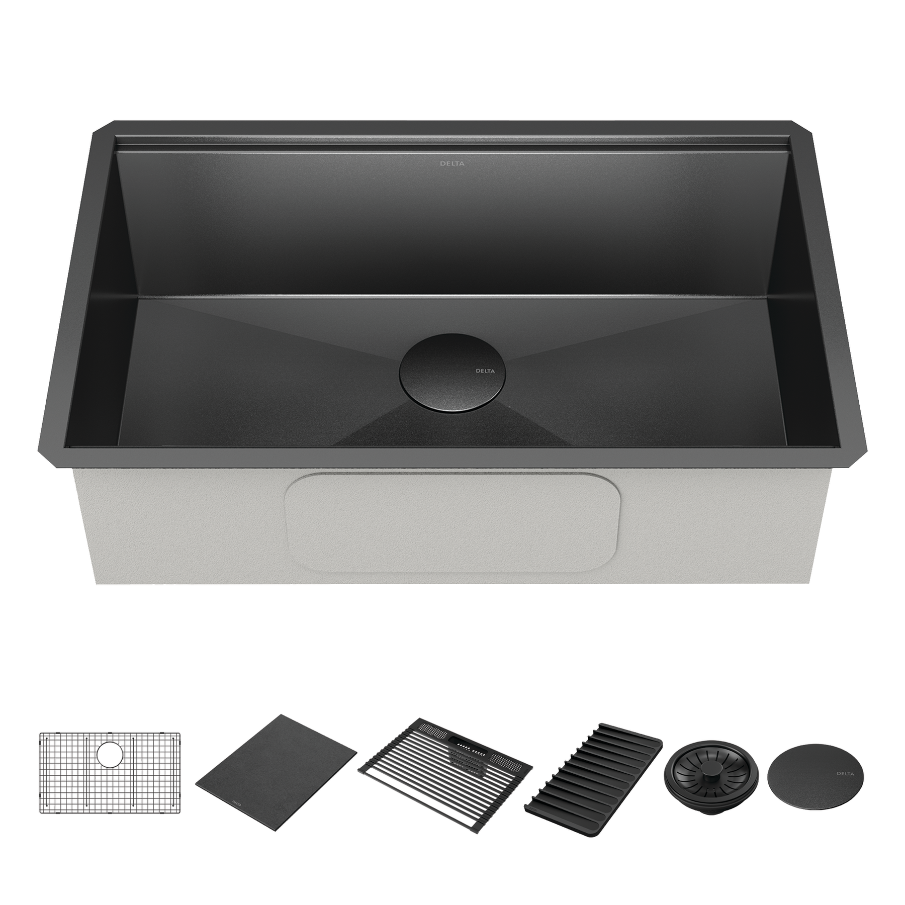 30” Undermount 16 Gauge Workstation Kitchen Sink Single Bowl with WorkFlow™ Ledge and Accessories