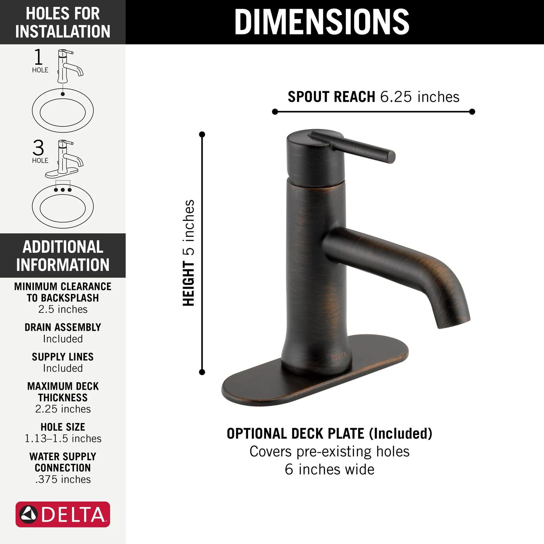 Single Handle Bathroom Faucet (Recertified)