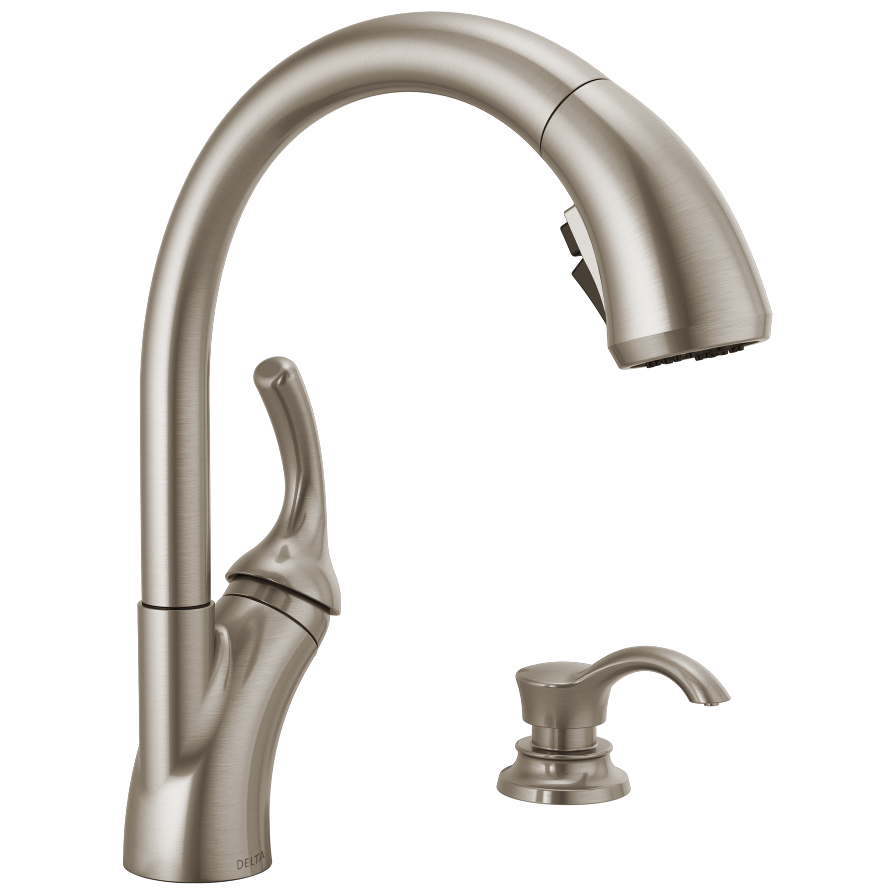 Single Handle Pull-Out Kitchen Faucet with Soap Dispenser and ShieldSpray® Technology