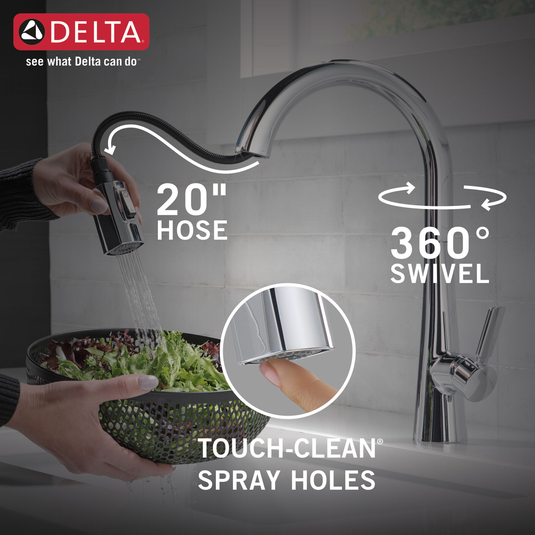 Single Handle Pull-Down Kitchen Faucet, image 5