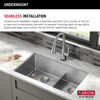 32” Undermount Stainless Steel Double Bowl Kitchen Sink with Accessories