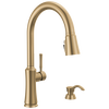 Single Handle Kitchen Pull-Down Faucet w/ Soap Dispenser
