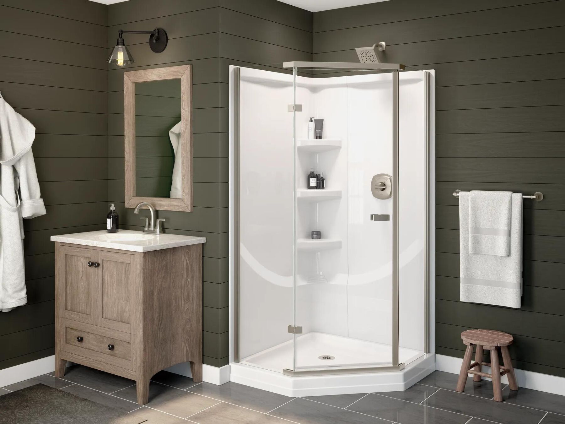 38" Neo Angle Shower Base