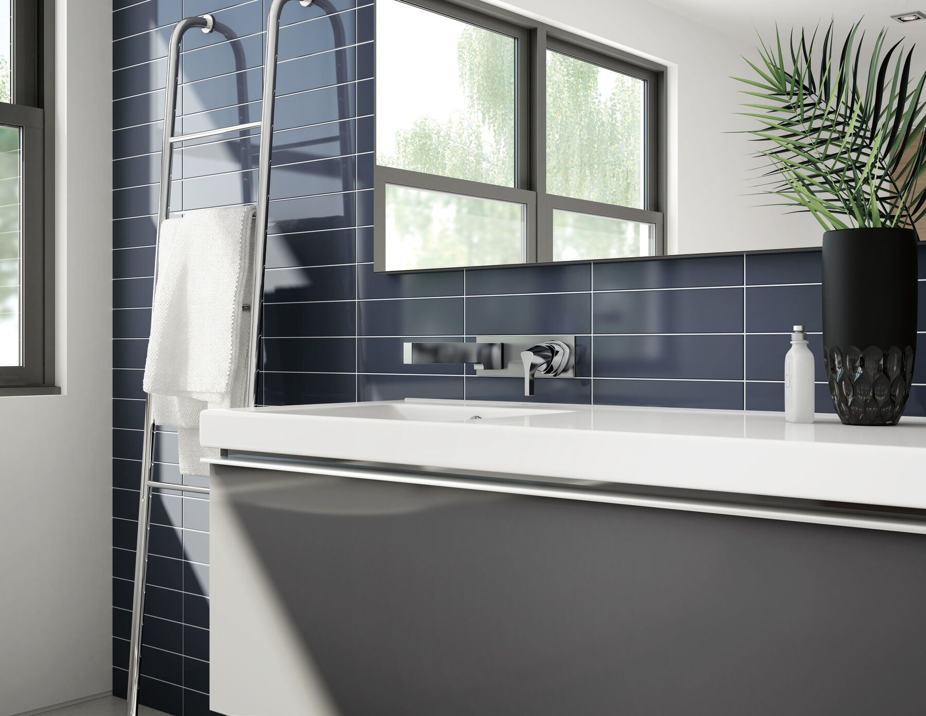 Single Handle Wall Mount Bathroom Faucet Trim, image 3