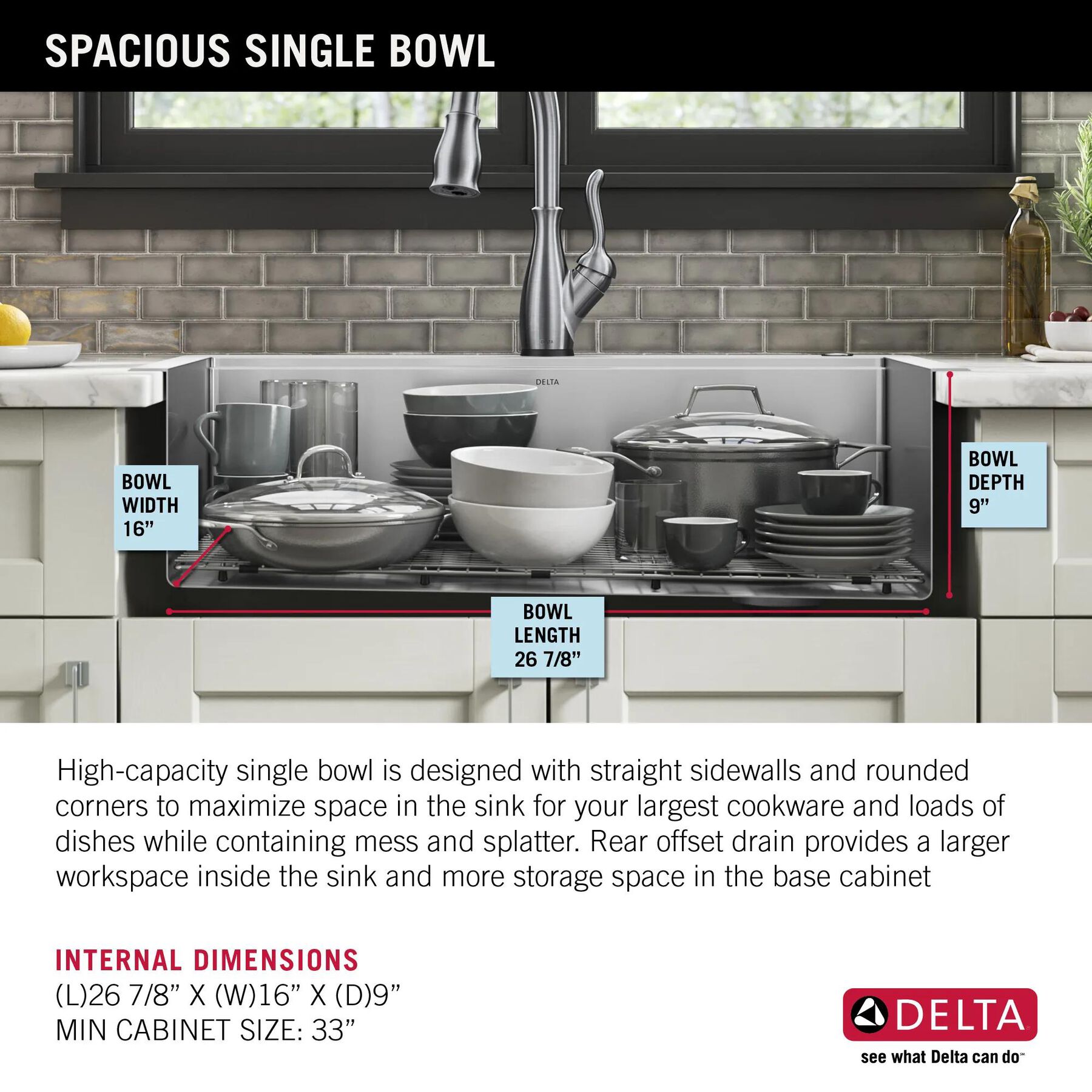 30&rdquo; Workstation Kitchen Sink Drop-In Top Mount Stainless Steel Single Bowl with WorkFlow&trade; Ledge and Accessories