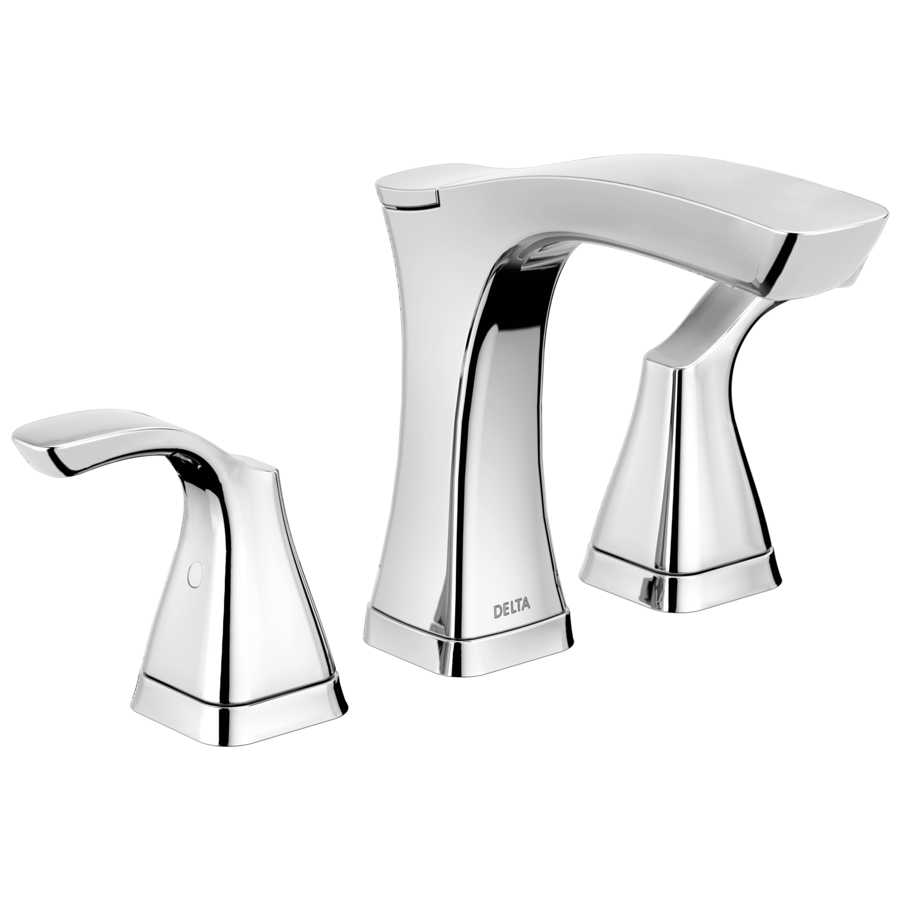 Two Handle Widespread Bathroom Faucet - Metal Pop-Up