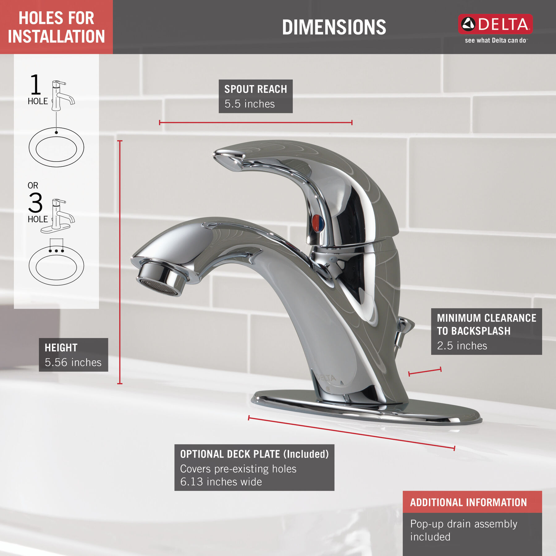 Single Handle Bathroom Faucet, image 1