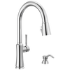 Single Handle Pull-Down Kitchen Faucet with Soap Dispenser and ShieldSpray Technology