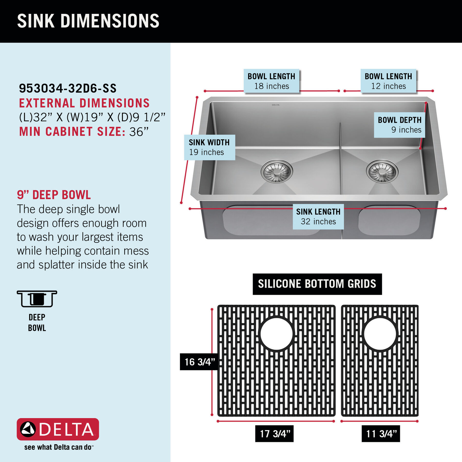 32” Undermount Stainless Steel Double Bowl Kitchen Sink with Accessories, image 6