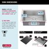 27&rdquo; Workstation Kitchen Sink Undermount&nbsp;16 Gauge&nbsp;Stainless Steel Single Bowl with&nbsp;WorkFlow&trade; Ledge and Accessories