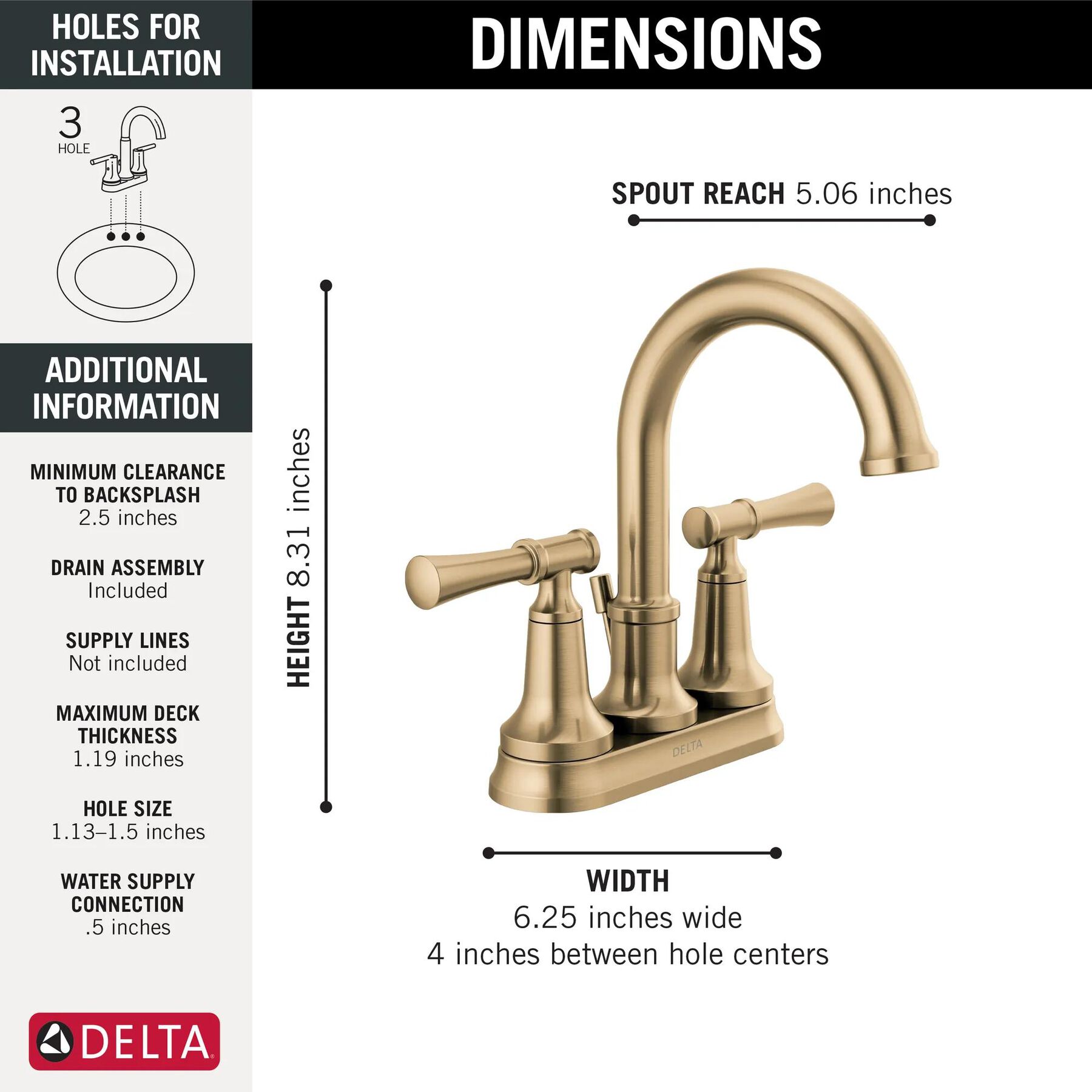 Two Handle Centerset Lavatory Faucet (Recertified)