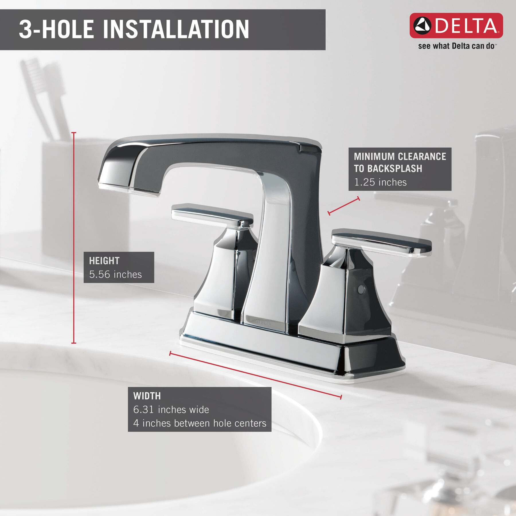 Two Handle Centerset Bathroom Faucet, image 2