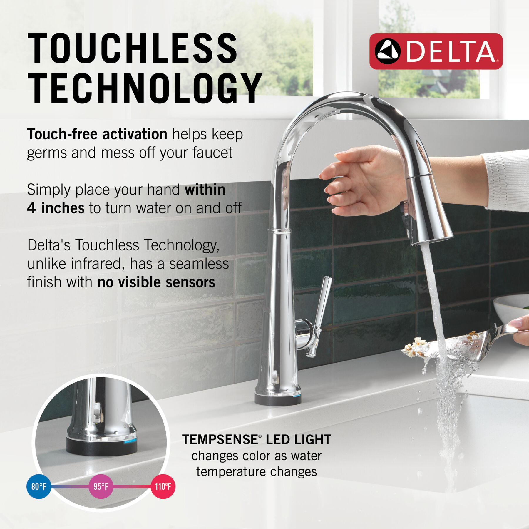 Touch<sub>2</sub>O® Technology Kitchen Faucet with Touchless Technology, image 12