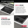 30” Drop-In Top Mount 16 Gauge Workstation Kitchen Sink Single Bowl with WorkFlow™ Ledge and Accessories