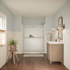 60x32 Alcove Shower Base with Tile Wall Bundle - Right Drain Curve
