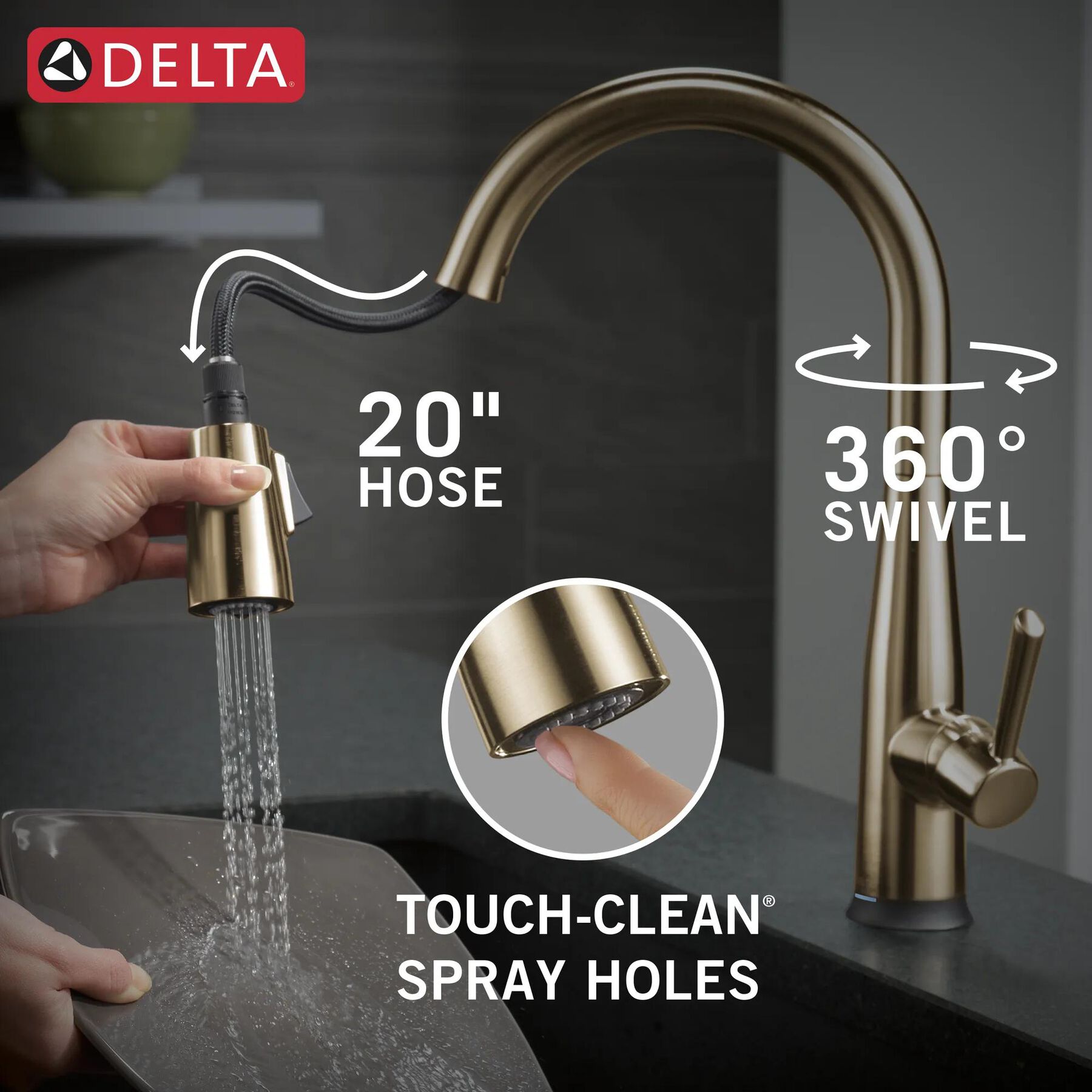 Single Handle Touch2O Pull-Down Kitchen Faucet (Recertified)
