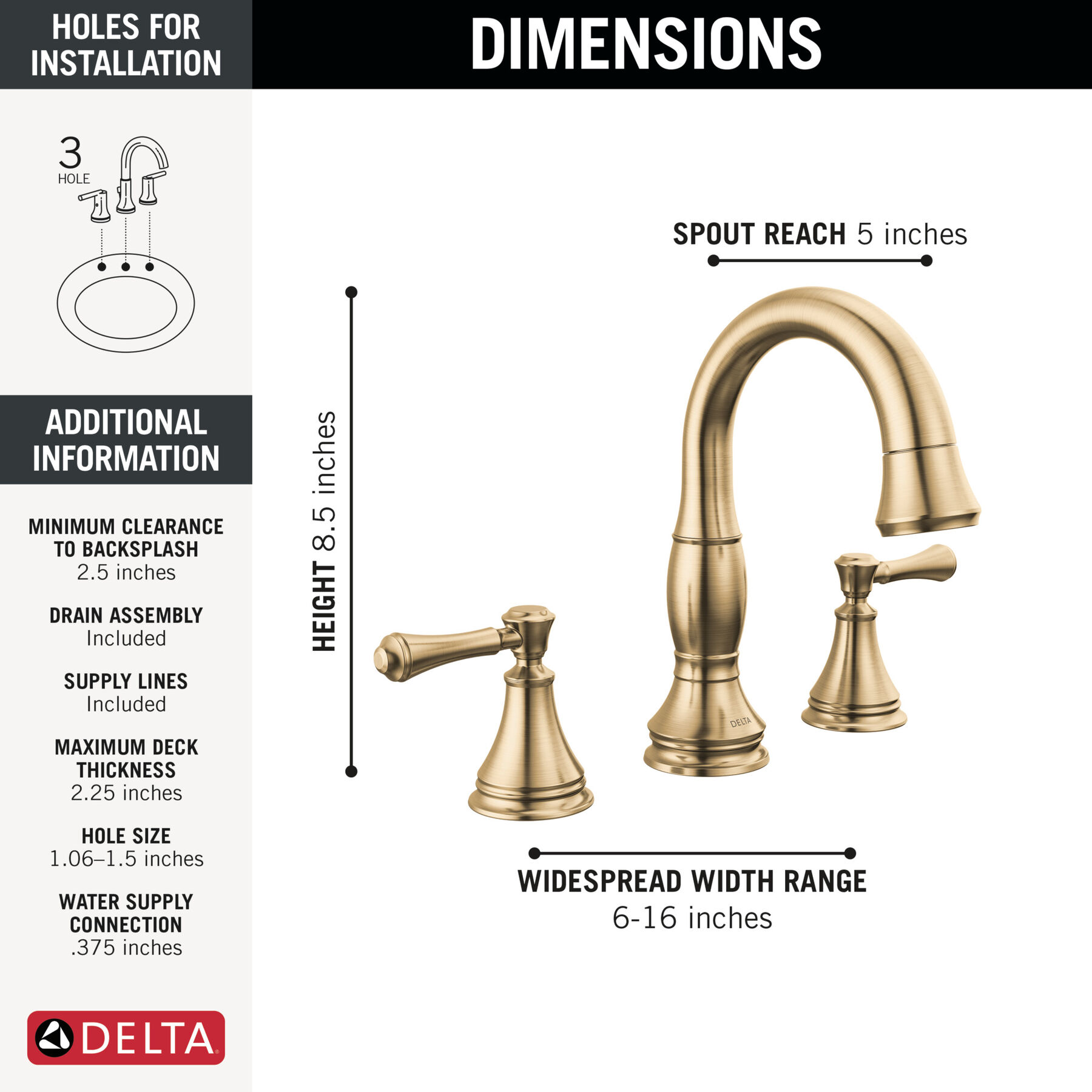 Two Handle Widespread Pull Down Bathroom Faucet (Recertified), image 1