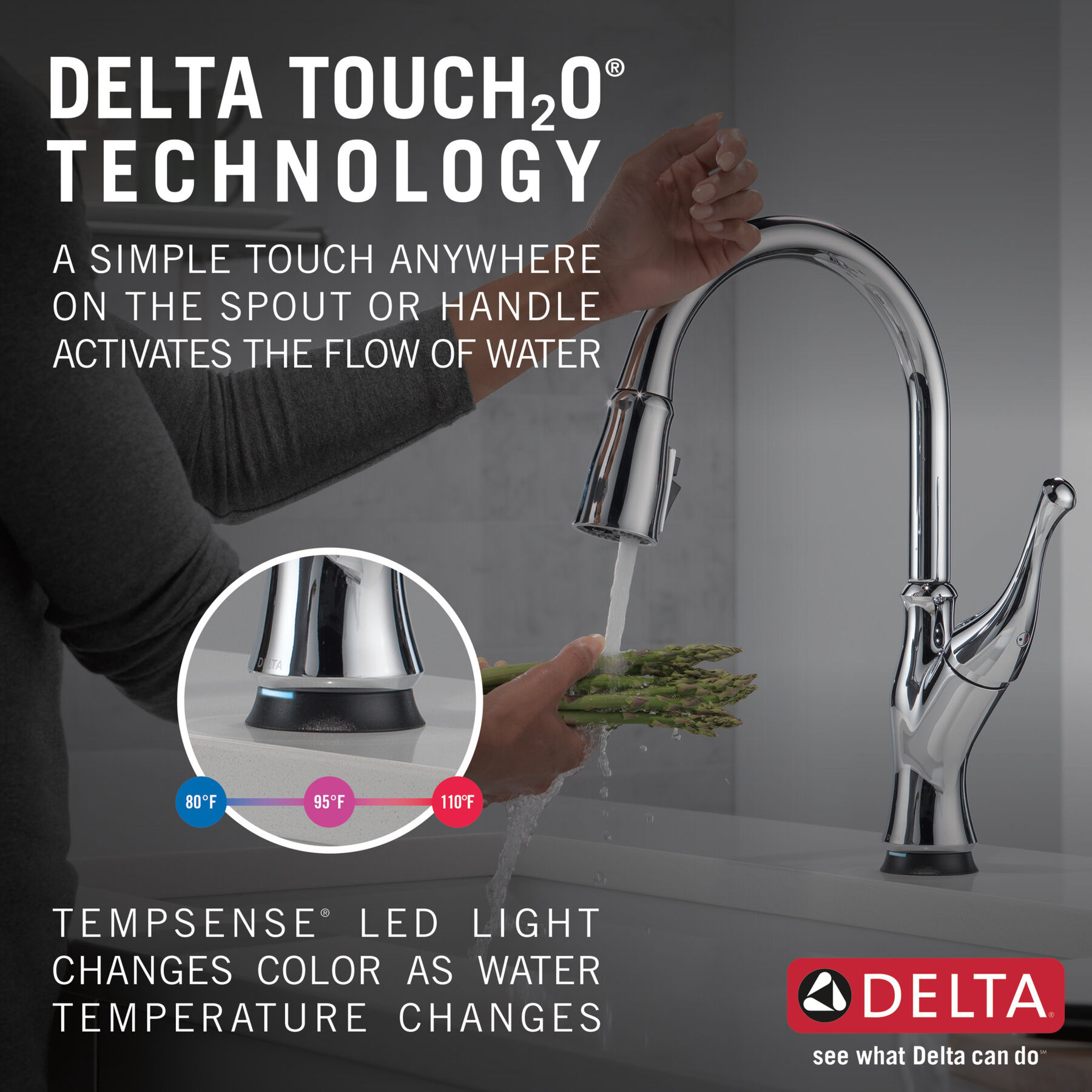 Single-Handle Pull-Down Kitchen Faucet with Touch<sub>2</sub>O® Technology Technology, image 9