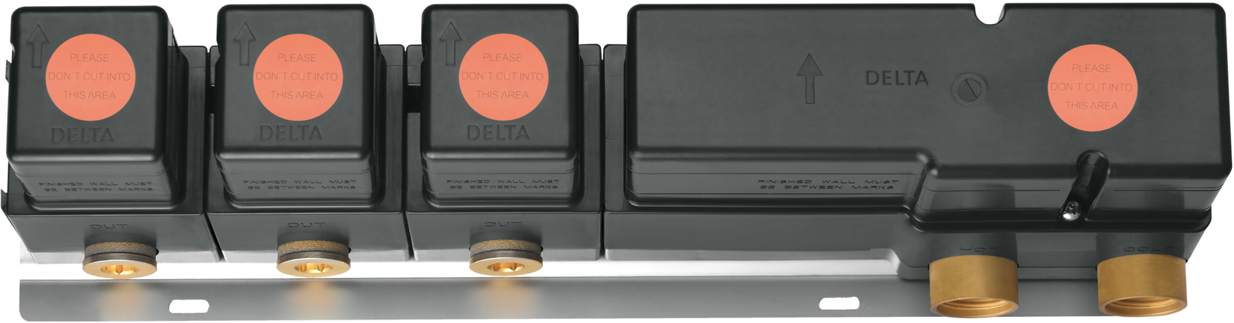 High Flow Push Button Thermostatic Rough - 3 Outlet, image 1
