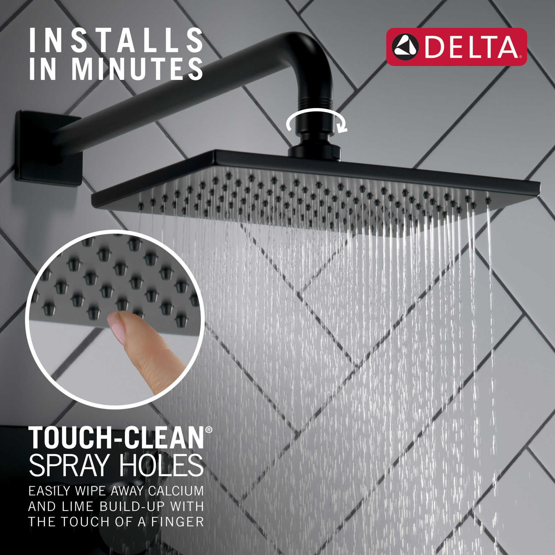 Single Setting Overhead Showerhead, image 4
